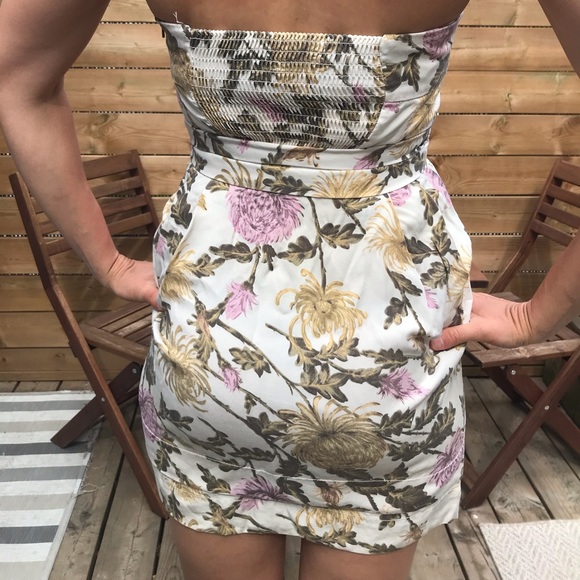 Aritzia Wilfred floral strapless dress - Picture 2 of 5